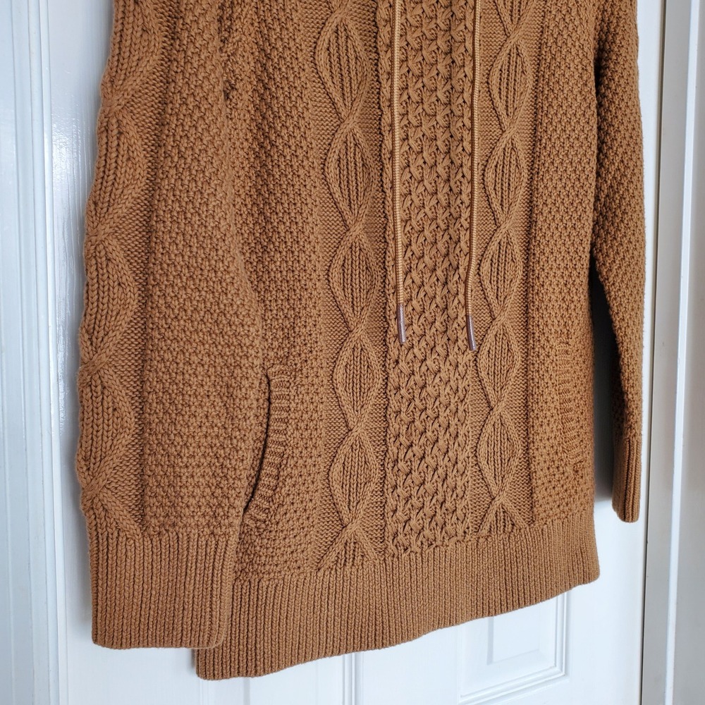L.L.Bean Signature Cotton Funnel‎ Neck Cotton Fisherman Cable Knit Sweater Small - Picture 4 of 9